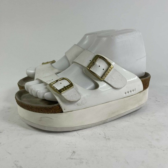 Birkenstock Shoes - SACAI TATAMI BIRKENSTOCK PLATFORM SANDALS US 6 White Buckle SLIDES shoes